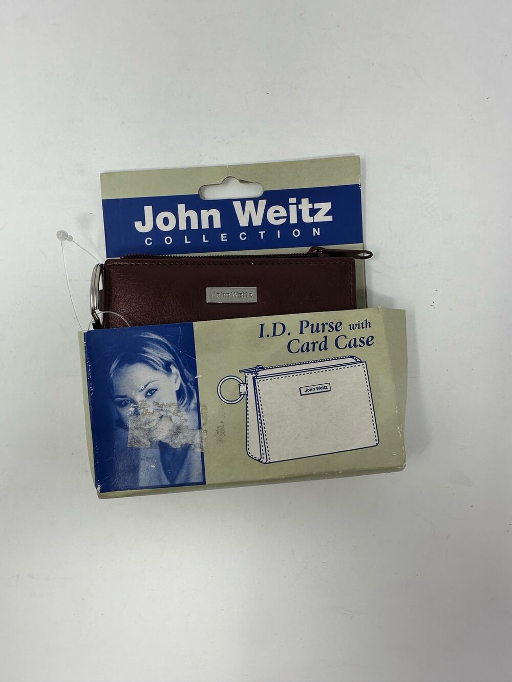 Vintage NWT John Weitz I.D. purse and Card Case Shiny Red Purple Dead Stock